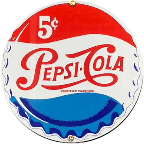 Pepsi-Cola Flessendop Emaille Bord - 20 cm ø