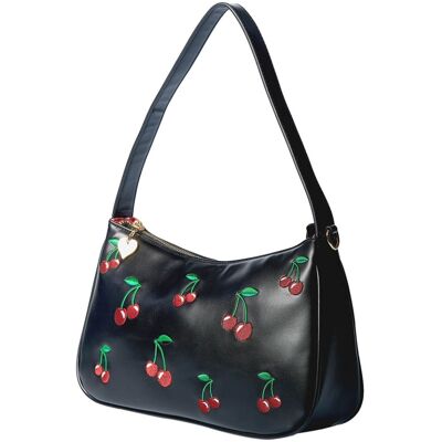 Banned Wild Cherry Schouder Tas Zwart Banned Wild Cherry Schouder Tas Zwart