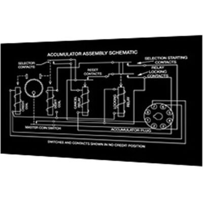 Fiftiesstore Rock-Ola 1428 Accumulator / Coin Mech Schema Sticker Fiftiesstore Rock-Ola 1428 Accumulator / Coin Mech Schema Sticker