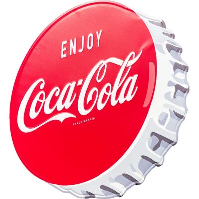 Coca-Cola Flessendop XXL Metalen Wandbord 84 x 90 cm - Relief Coca-Cola Flessendop XXL Metalen Wandbord 84 x 90 cm - Relief