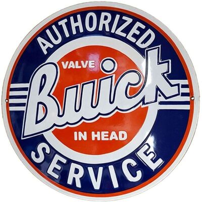 Buick Authorized Service Emaille Bord - Ø60cm Buick Authorized Service Emaille Bord - Ø60cm