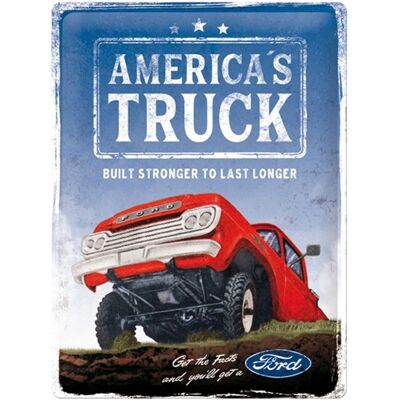 Ford America's Truck F100 Metalen Bord 30 x 40 cm - Speciale Editie Ford America's Truck F100 Metalen Bord 30 x 40 cm - Speciale Editie