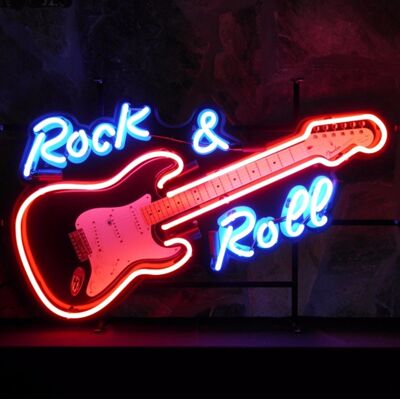 Real Neon Art Rock & Roll Gitaar Neon Verlichting 80 x 50 cm - Blauw, Rood Real Neon Art Rock & Roll Gitaar Neon Verlichting 80 x 50 cm - Blauw, Rood