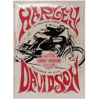 Harley-Davidson 1970's Racer Metalen Bord Harley-Davidson 1970's Racer Metalen Bord