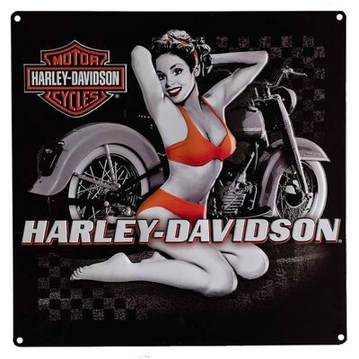 Harley-Davidson Flash Back Babe Metalen Bord Harley-Davidson Flash Back Babe Metalen Bord