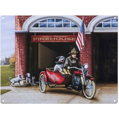 Harley-Davidson Firehouse Dogs Metalen Bord - 40 x 30 cm Harley-Davidson Firehouse Dogs Metalen Bord - 40 x 30 cm