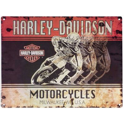 Harley-Davidson Racers Tinnen Bord Met Reliëf - 30 x 40 cm Harley-Davidson Racers Tinnen Bord Met Reliëf - 30 x 40 cm