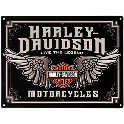 Harley-Davidson Winged Bar & Shield Metalen Bord Met Reliëf - 30 x 40 cm Harley-Davidson Winged Bar & Shield Metalen Bord Met Reliëf - 30 x 40 cm