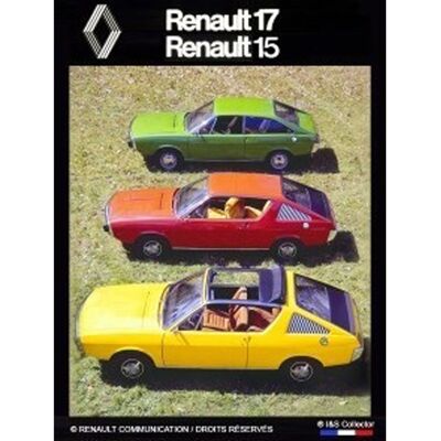 Metalen Bord Renault 17 et 15 30x40 cm - LAATSTE KANS Metalen Bord Renault 17 et 15 30x40 cm - LAATSTE KANS