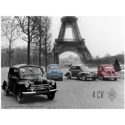Metaal Bord 30x40 cm Rel Renault Tour Eiffel Metaal Bord 30x40 cm Rel Renault Tour Eiffel