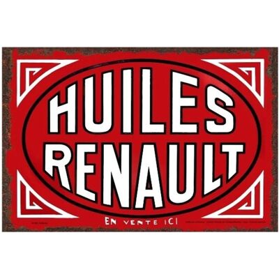 Metalen Bord 30x40 Huiles Renault Metalen Bord 30x40 Huiles Renault