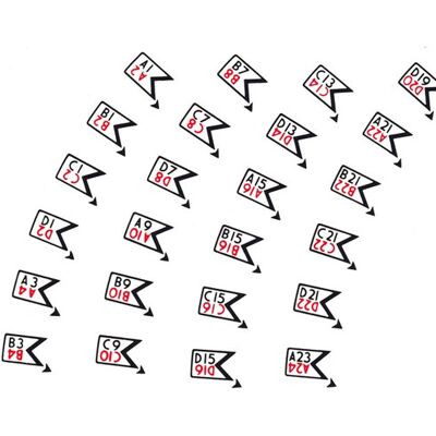 Wurlitzer Sticker Letters en Nummers Voor Platencarroussel 1900 / 2104 / 2304 / 2404 / 2504 Wurlitzer Sticker Letters en Nummers Voor Platencarroussel 1900 / 2104 / 2304 / 2404 / 2504