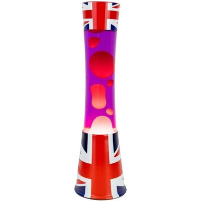Fisura Lava Lamp Tower - UK Vlag Basis met Blauwe Vloeistof en Rode Lava Fisura Lava Lamp Tower - UK Vlag Basis met Blauwe Vloeistof en Rode Lava