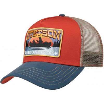 Stetson Canoe Trucker Pet Rood Blauw Stetson Canoe Trucker Pet Rood Blauw
