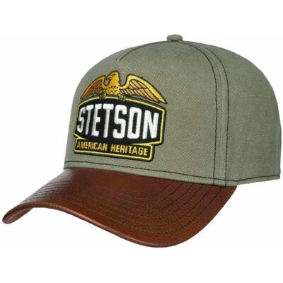 Stetson Army Pet Leer Bruin Groen Stetson Army Pet Leer Bruin Groen
