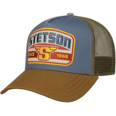 Stetson S Wing Patch Trucker Pet Blauw Bruin Stetson S Wing Patch Trucker Pet Blauw Bruin