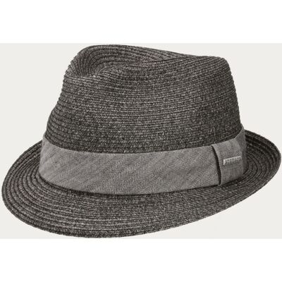 Stetson Trilby Toyo Straw Hat Anthracite-61/XL Stetson Trilby Toyo Straw Hat Anthracite-61/XL