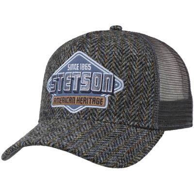 Stetson Harris Tweed Trucker Pet Grijs Stetson Harris Tweed Trucker Pet Grijs