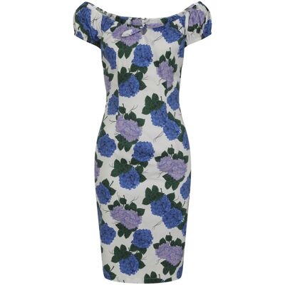 Collectif Lorena Hortensia Pencil Dress-XS 50% korting Collectif Lorena Hortensia Pencil Dress-XS 50% korting