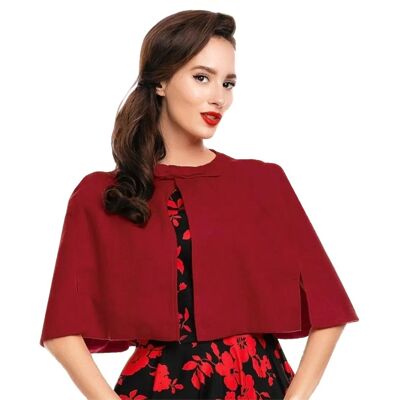Dolly and Dotty Dolly & Dotty Sabrina Cape Burgundy-XL/2XL Dolly and Dotty Dolly & Dotty Sabrina Cape Burgundy-XL/2XL