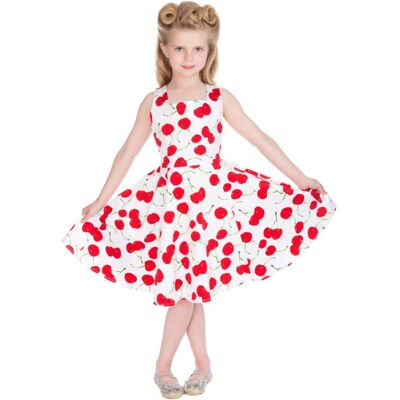 Hearts and Roses Hearts & Roses White Bombshell Kids Cherry Swing Dress -9 - 10 Jaar Hearts and Roses Hearts & Roses White Bombshell Kids Cherry Swing Dress -9 - 10 Jaar