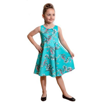 Hearts and Roses Kids Hearts & Roses Sandra Floral Swing Dress Sky Blue -9 - 10 Jaar Hearts and Roses Kids Hearts & Roses Sandra Floral Swing Dress Sky Blue -9 - 10 Jaar