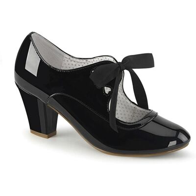 Pinup Couture Pin Up Couture Pleaser Wiggle Shoes Ribbon Tie Lacquer Black-38 (EU) / 8 (US) Pinup Couture Pin Up Couture Pleaser Wiggle Shoes Ribbon Tie Lacquer Black-38 (EU) / 8 (US)