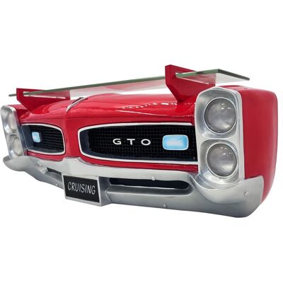 1966 Pontiac GTO Voorkant Wandplank Met Verlichting - Rood 1966 Pontiac GTO Voorkant Wandplank Met Verlichting - Rood
