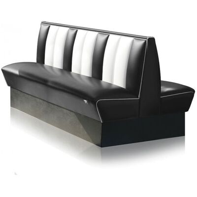 Bel Air Retro Fifties Furniture Classic Dubbele Retro Diner Bank Bel Air HW150 Zwart Bel Air Retro Fifties Furniture Classic Dubbele Retro Diner Bank Bel Air HW150 Zwart