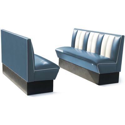 Bel Air Retro Fifties Furniture Classic Retro Diner Bank Bel Air HW150 Blauw Bel Air Retro Fifties Furniture Classic Retro Diner Bank Bel Air HW150 Blauw
