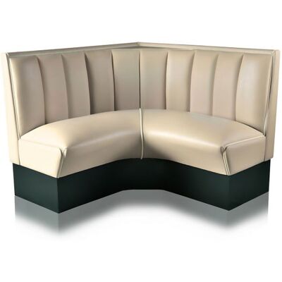 Bel Air Retro Fifties Furniture Kwart cirkel Diner Bank 120 cm Gebroken Wit Bel Air Retro Fifties Furniture Kwart cirkel Diner Bank 120 cm Gebroken Wit