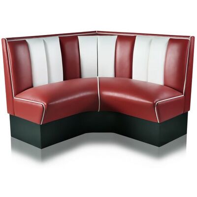 Bel Air - Retro Fifties - Ruby/White - 120 cm - Diner Booth Bel Air - Retro Fifties - Ruby/White - 120 cm - Diner Booth