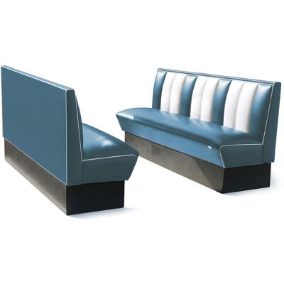 Bel Air Retro Fifties Furniture Classic Retro Diner Bank Bel Air HW180 Blauw Bel Air Retro Fifties Furniture Classic Retro Diner Bank Bel Air HW180 Blauw