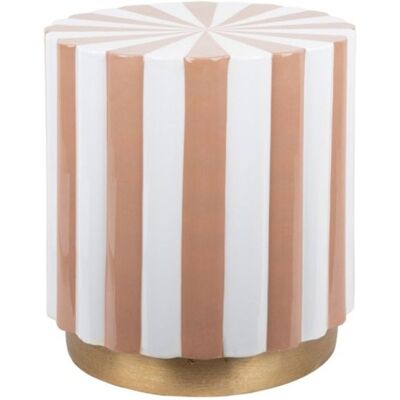 Fiftiesstore - Candy Swirl Poef - Lichtbruin/Wit - Ottoman Fiftiesstore - Candy Swirl Poef - Lichtbruin/Wit - Ottoman