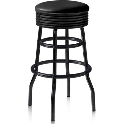 Bel Air Retro Fifties Furniture Barkruk BS-29-77 - Volledig Zwart Bel Air Retro Fifties Furniture Barkruk BS-29-77 - Volledig Zwart