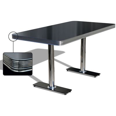Bel Air Retro Fifties Furniture Bel Air Diner Tafel TO-25W Blackstone Bel Air Retro Fifties Furniture Bel Air Diner Tafel TO-25W Blackstone