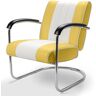 Bel Air Retro Fifties Furniture Retro Bel Air Lounge Stoel Pullman LC-01 Geel/Wit