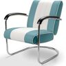 Bel Air Retro Fifties Furniture Retro Bel Air Lounge Stoel Pullman LC-01 Blauw/Wit