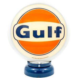 Gulf Logo PVC Benzinepomp Bol met Lampvoet - Wit/Blauw Gulf Logo PVC Benzinepomp Bol met Lampvoet - Wit/Blauw