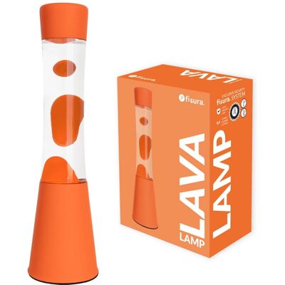 Fisura Lava Lamp Tower - Oranje Basis Met Transparante Vloeistof En Oranje Lava Fisura Lava Lamp Tower - Oranje Basis Met Transparante Vloeistof En Oranje Lava