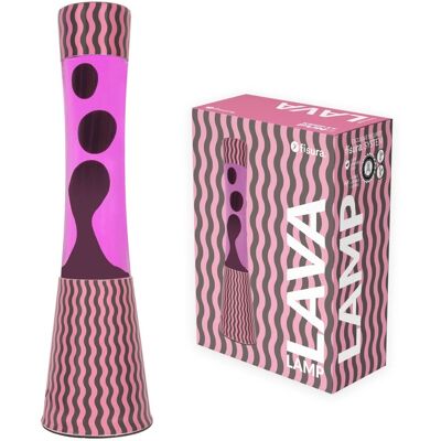 Fisura Lava Lamp Tower - Roze & Bruin Golven Basis Met Roze Vloeistof En Bruine Lava Fisura Lava Lamp Tower - Roze & Bruin Golven Basis Met Roze Vloeistof En Bruine Lava