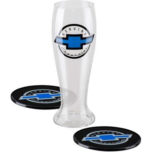Genuine Chevrolet Bierglas Cadeau Set - Glas plus 2 Metalen Onderzetters 20% korting Genuine Chevrolet Bierglas Cadeau Set - Glas plus 2 Metalen Onderzetters 20% korting