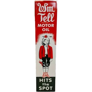 Fiftiesstore Wm. Tell Motor Oil Stalen Bord Met Relief - 90 x 20cm Fiftiesstore Wm. Tell Motor Oil Stalen Bord Met Relief - 90 x 20cm