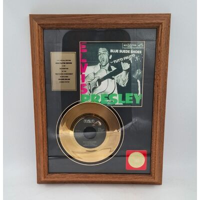 Elvis Presley - Blue Suede Shoes 24KT Gouden Plaat Single (LP) Elvis Presley - Blue Suede Shoes 24KT Gouden Plaat Single (LP)