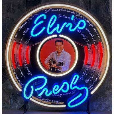 Elvis Presley Records 60's Neon Verlichting 65 x 65 cm - Rood, Blauw, Gebroken Wit (LP) Elvis Presley Records 60's Neon Verlichting 65 x 65 cm - Rood, Blauw, Gebroken Wit (LP)