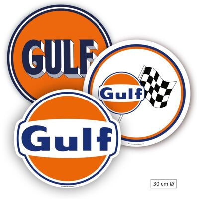 Gulf Logo Officiele Stickers 30 cm - SET van 3 Gulf Logo Officiele Stickers 30 cm - SET van 3