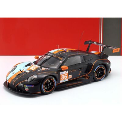 Fiftiesstore Porsche 911 RSR-19 Gulf #86 24h LeMans GR Racing Ben Barker, Riccardo Pera, Mike Wainwright Car Scale Model 1:18 Fiftiesstore Porsche 911 RSR-19 Gulf #86 24h LeMans GR Racing Ben Barker, Riccardo Pera, Mike Wainwright Car Scale Model 1:18