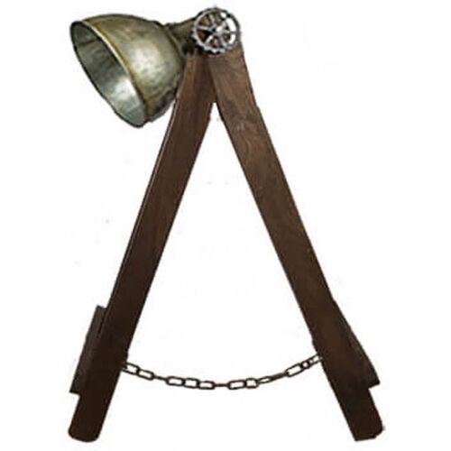 Lamp hout met blikken kap S