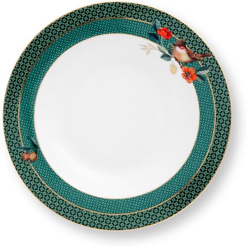 PiP Studio Deep Plate Winterwonderland Bird Green 21.5 cm