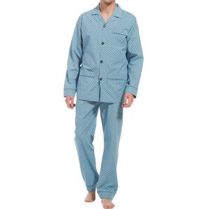 Robson doorknoop pyjama blue met print Blauw Small